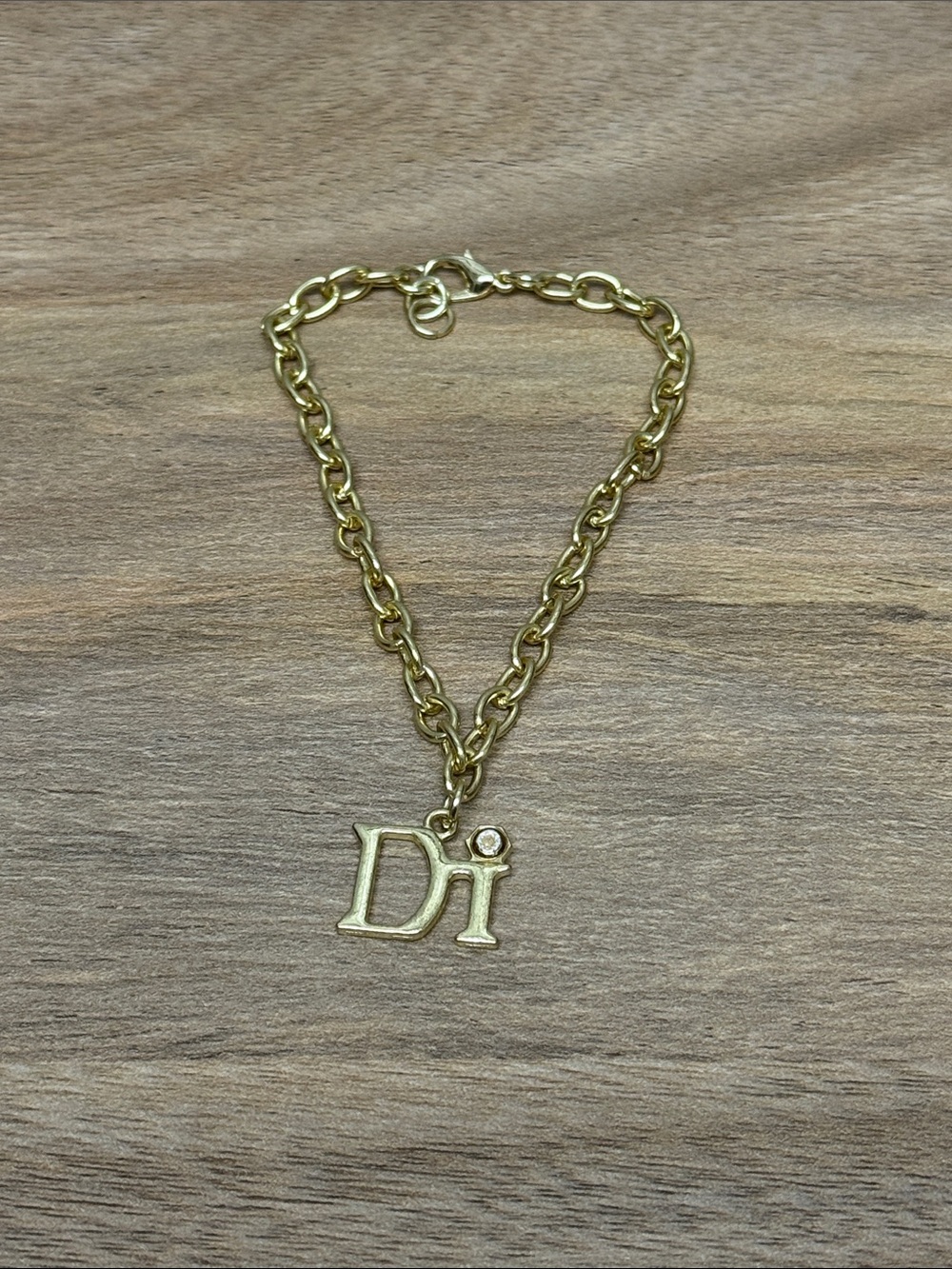 Gold Letter Charm Chain Bracelet - Diamonds International